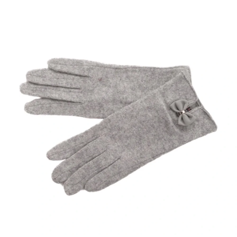 Elegant Gray Women's Wool Blend Gloves ✨